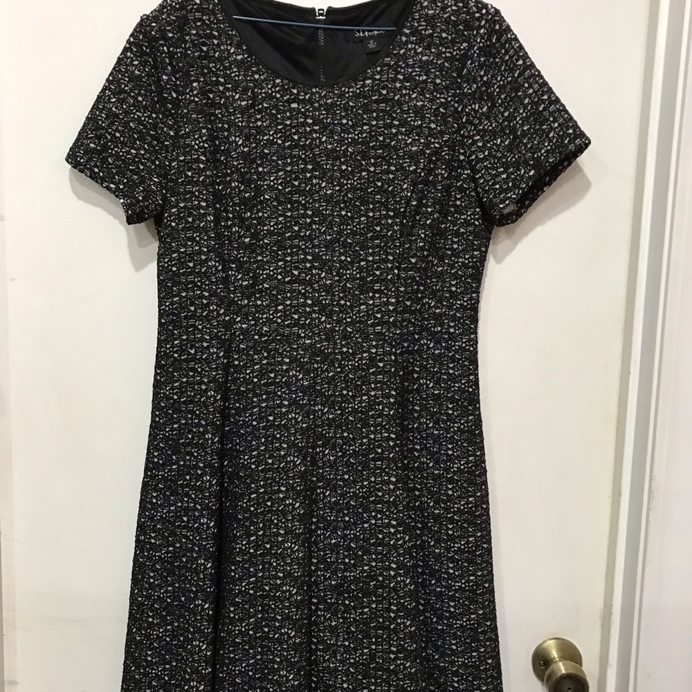 S.L. Fashions Black Tweed Mini Dress
